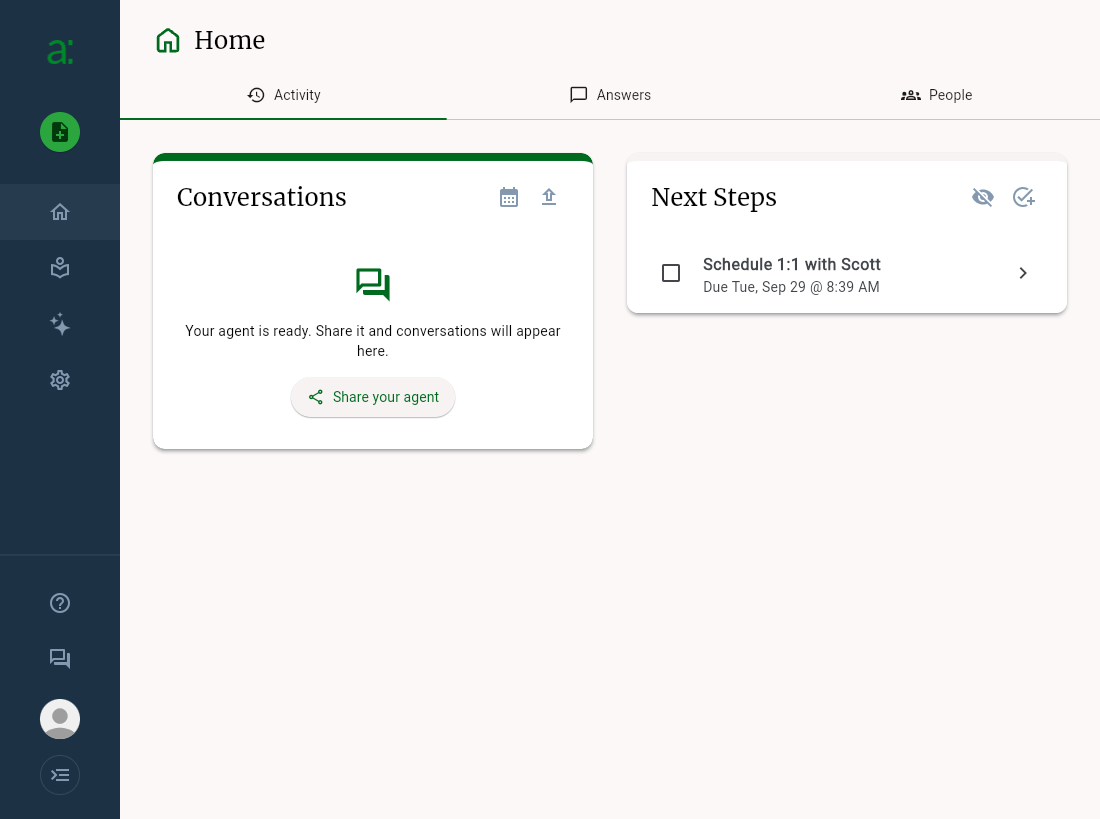 The Expert Dashboard Home page after setup
