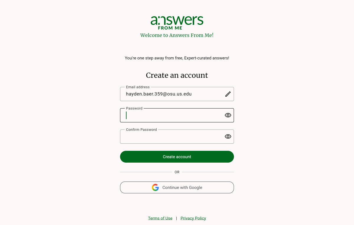 Creating an account