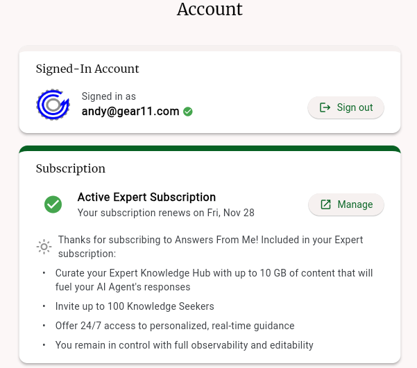 New Account Page