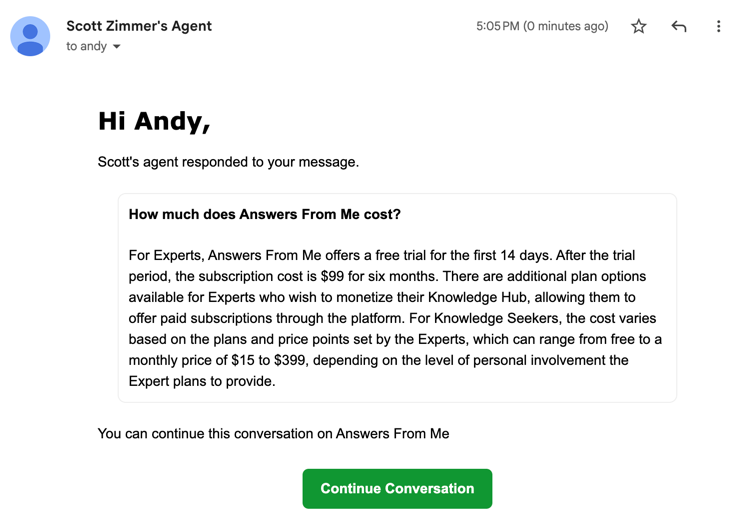 Agent-powered email response